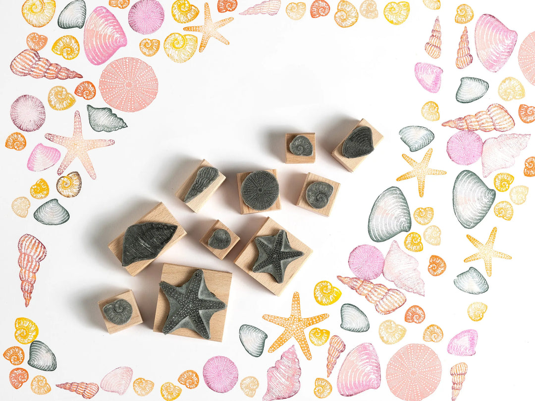 Shell Stamps Pattern Sea Shell Rubber Stamps, Shell Rubber Stamps, Seaside Stamps for card ...