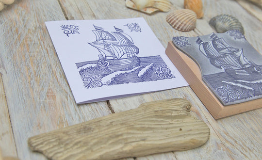 Sailing Ship Rubber Stamp - Noolibird