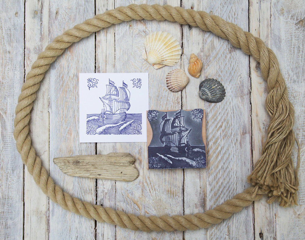 Sailing Ship Rubber Stamp - Noolibird
