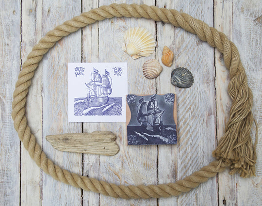 Sailing Ship Rubber Stamp - Noolibird