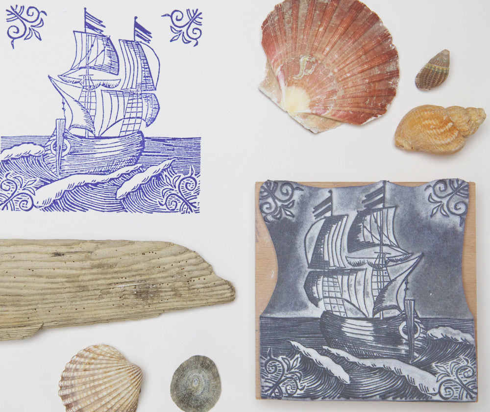 Sailing Ship Rubber Stamp - Noolibird