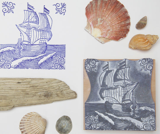 Sailing Ship Rubber Stamp - Noolibird