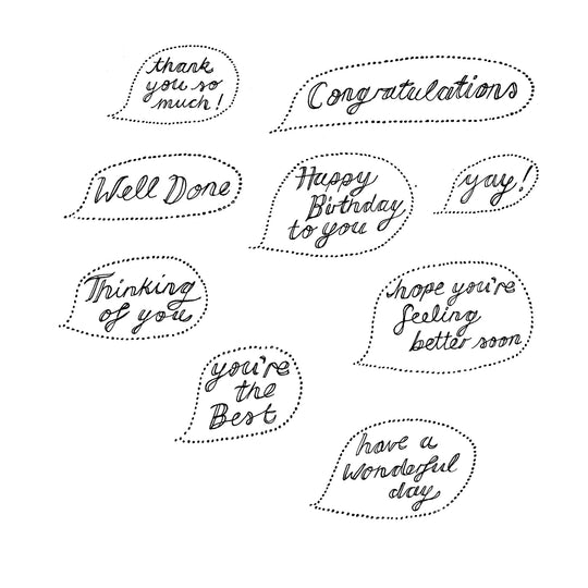 Speech Bubble Rubber Stamps - Noolibird