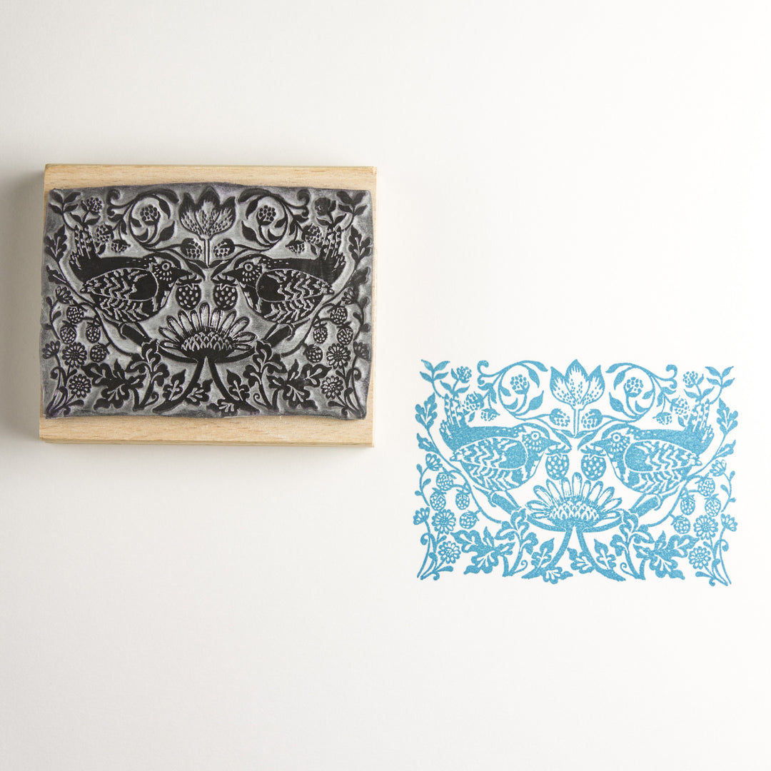 Strawberry Thief Rubber Stamp - Noolibird