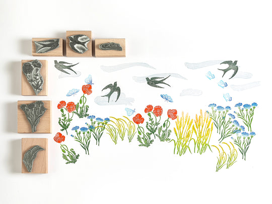 Summer Meadow Rubber Stamp Collection - Noolibird