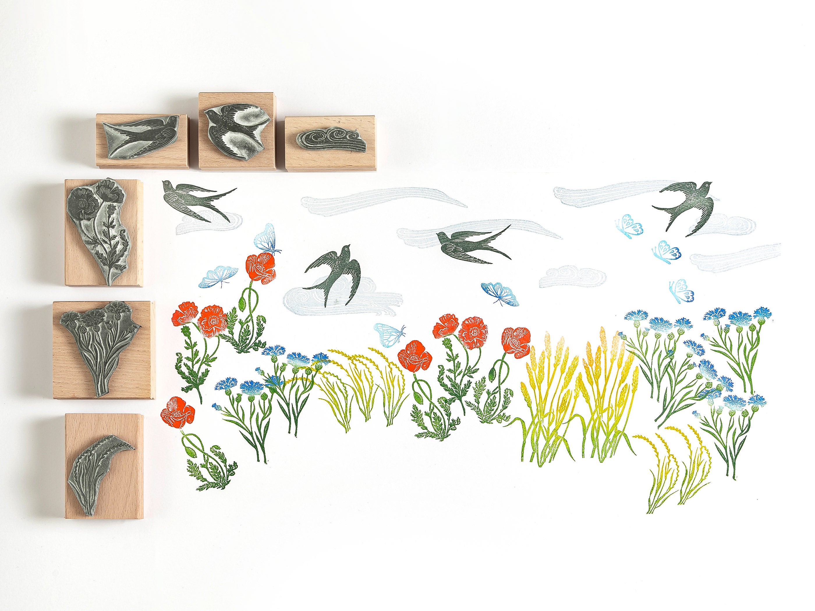 Summer Meadow Rubber Stamp Collection - Noolibird