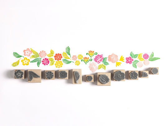 Mexican Flower  Tiny Size Rubber Stamps - Noolibird
