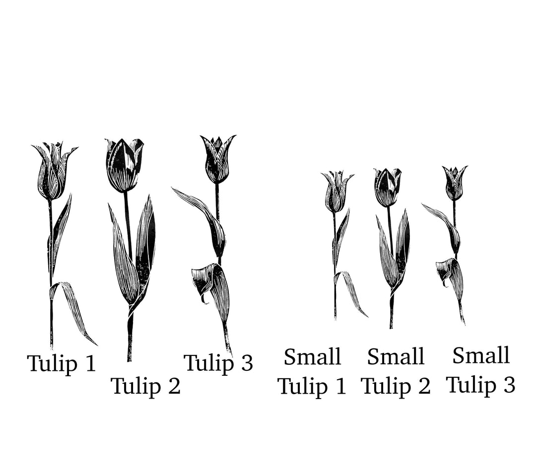 Tulip Rubber Stamp, Flower Stamps, Card Making Rubber Stamps - Noolibird