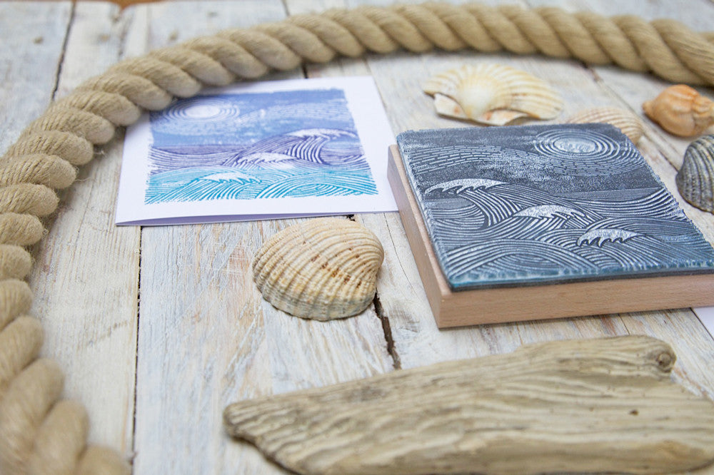 Seascape Rubber Stamp - Noolibird