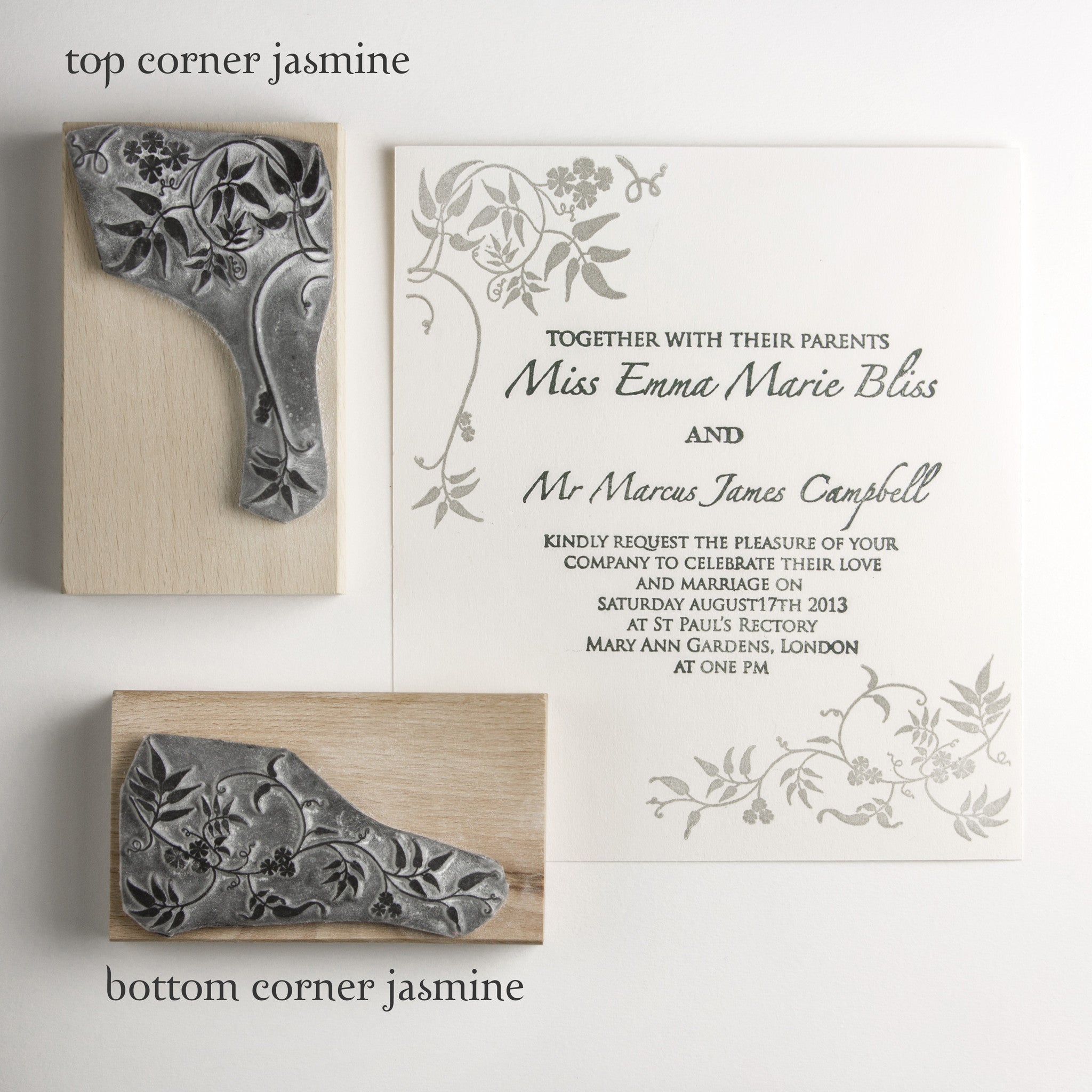 Jasmine Trail Rubber Stamp - Noolibird