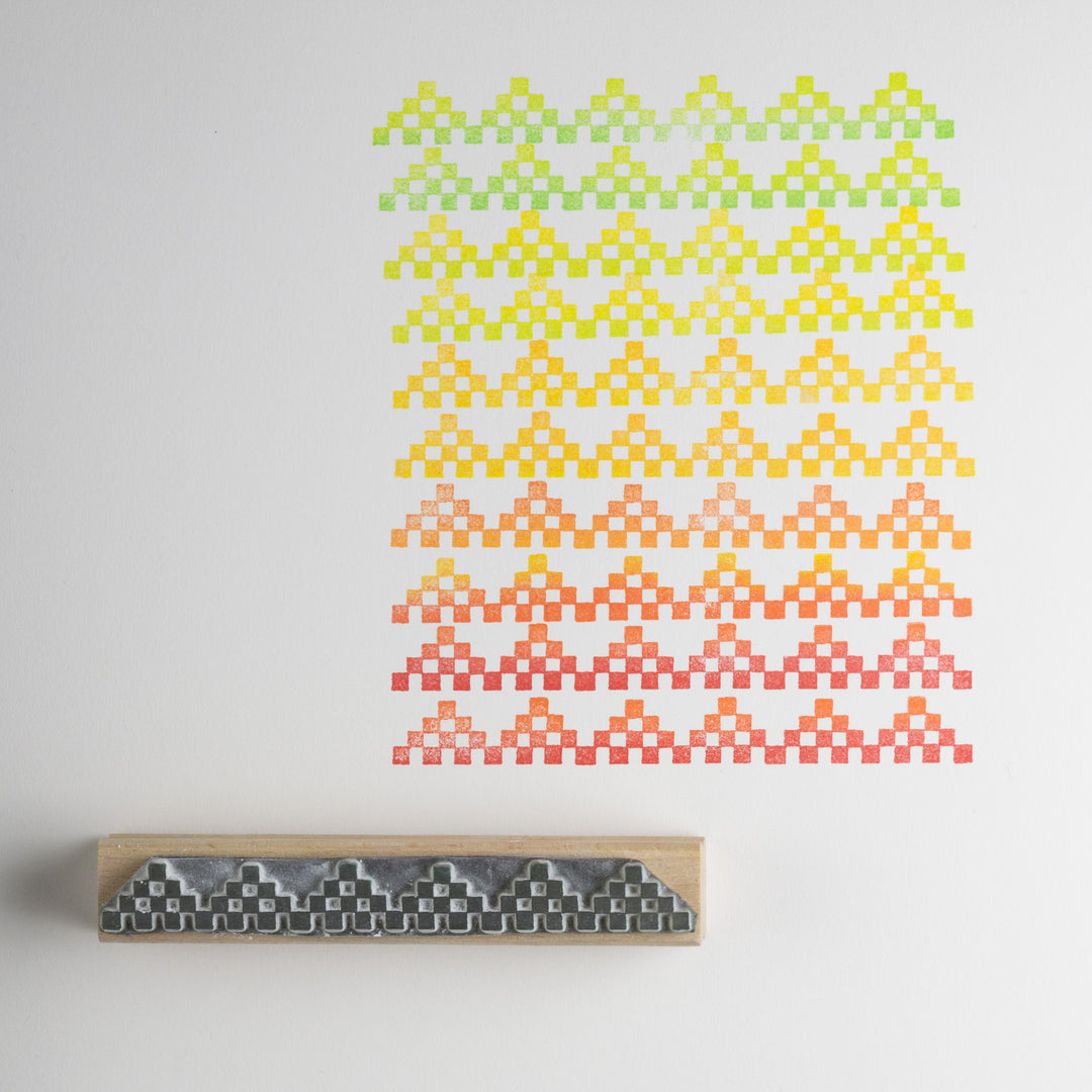 Zig-Zag border Rubber Stamp - Noolibird